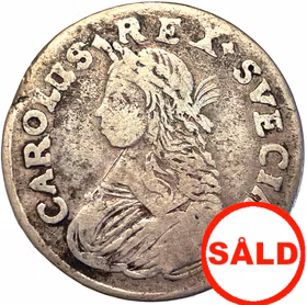 Karl XI, 2 Mark 1664 IK, Krontyp A - Sällsynt