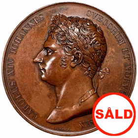 Karl XIV Johans egna minnesmedalj av Jean Barre - Mycket vackert exemplar