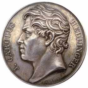 Johan Carl Hedlinger av Caque 1824 - Mycket vackert exemplar med härligt skimrande originalpatina - Sällsynt