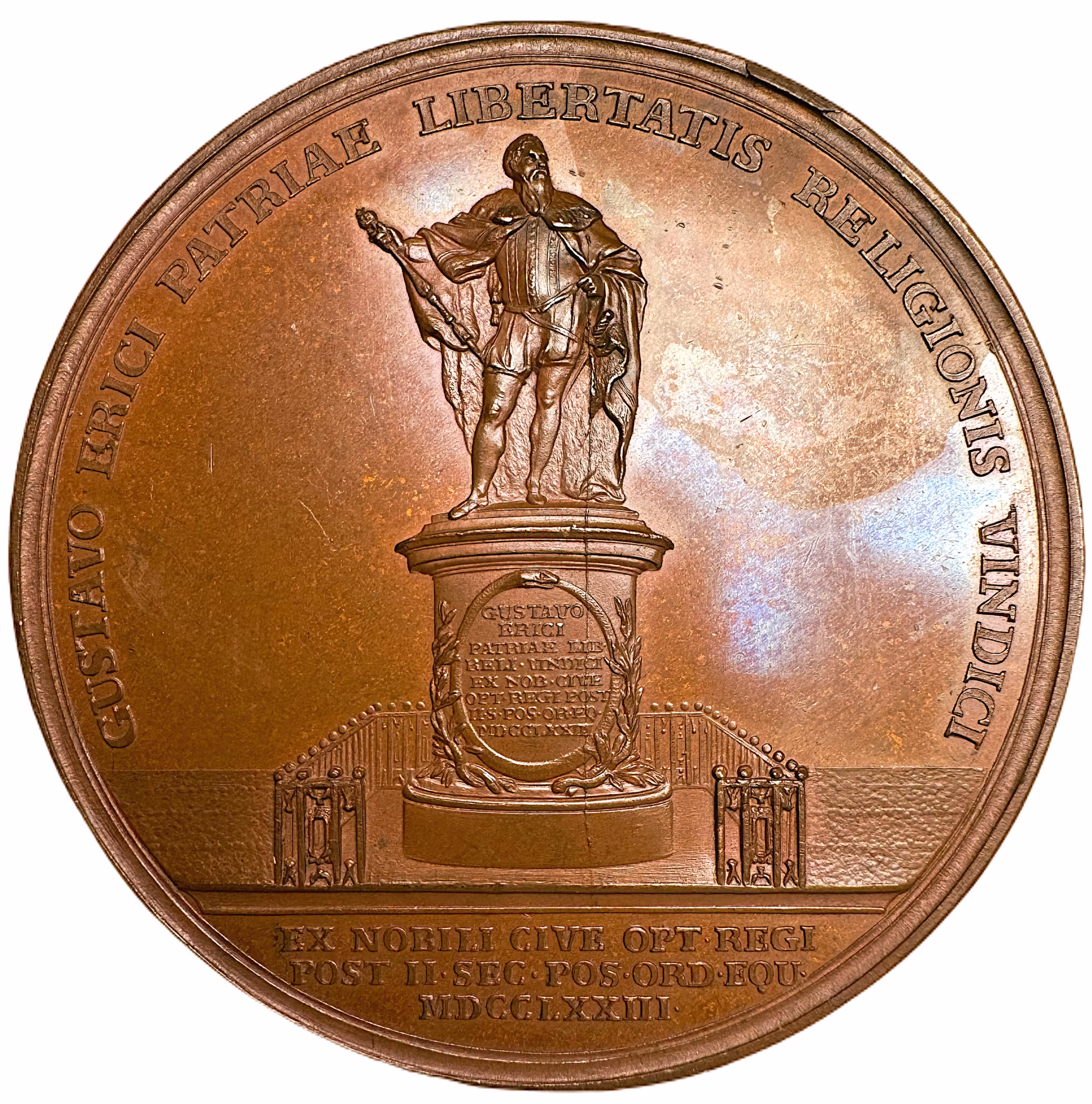 Gustav Vasas bildstod avtäcks i Stockholm den 23 juni 1774. Av Gustaf Ljungberger - Mycket sällsynt