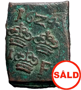 Gustav II Adolf, Säter - Fyrk 1624 Hammarpräglad klipping. Ett klassiskt typmynt i mycket vackert skick, skarpt och välcentrerat