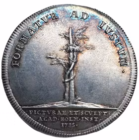 Fredrik I - Målare- och bildhuggareakademien stiftad 1735 av Johann Carl Hedlinger - Ett underbart exemplar