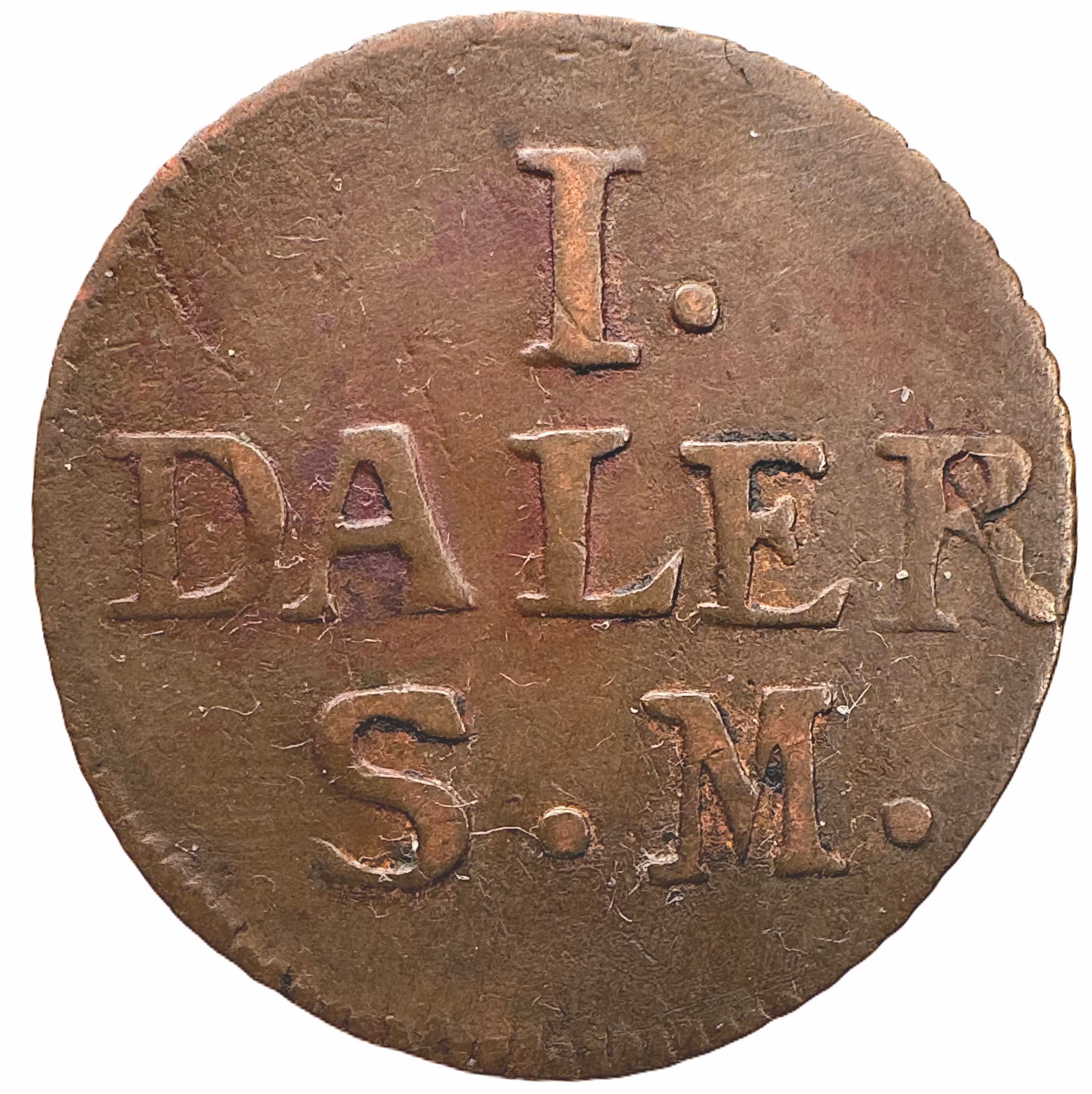 Karl XII - Nödmynt - 1 Daler SM 1715 - Kronan med stort rakt kors - Bra exemplar
