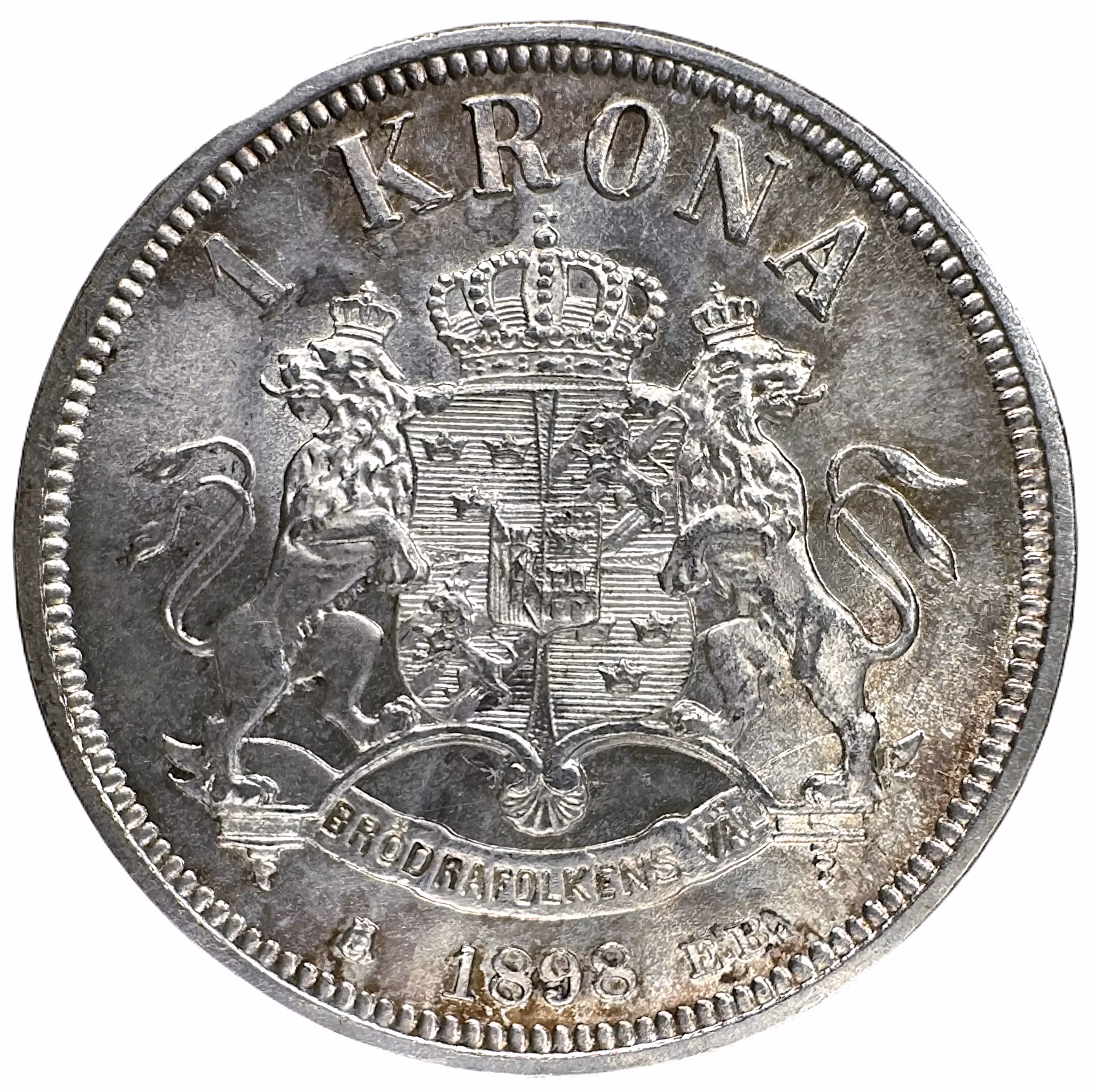 Oskar II - 1 Krona 1898 - Vackert ocirkulerat exemplar