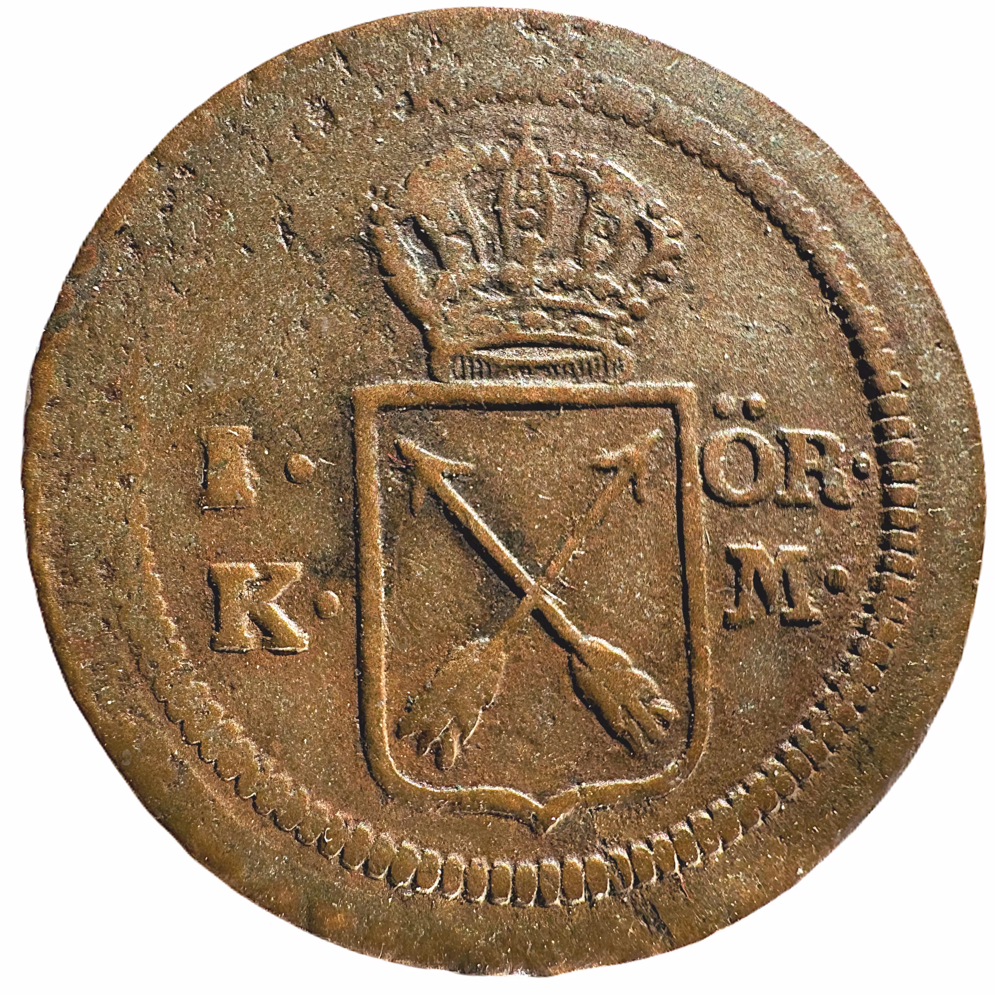 Gustav III - Pojköre - 1 Öre KM 1772 - Präglad på större och tjockare plants - En klassisk typraritet!