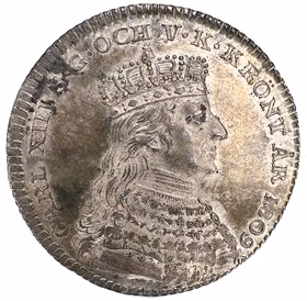 Karl XIII - 1/3 Riksdaler 1809 - Kastmynt till konungens kröning - Härligt exemplar