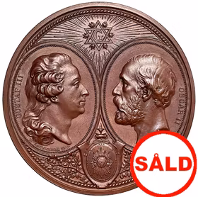 Oskar II - S:t Andreæ skotska frimurarelogen - De tre förenade kronors hundraårsfest 1877 av Adolf Lindberg - Mycket sällsynt