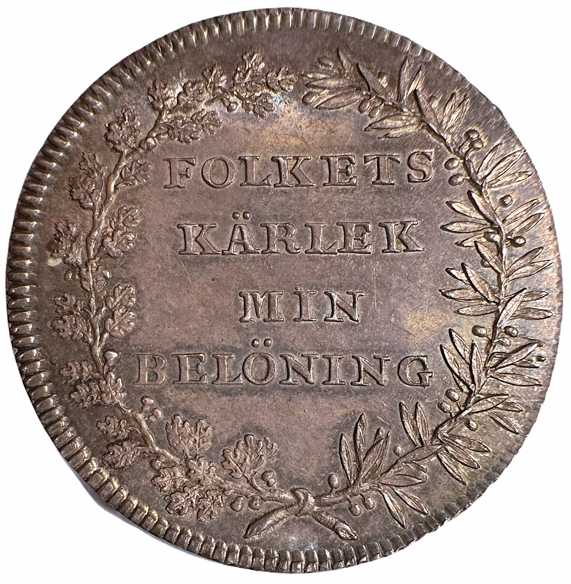 Karl XIV Johan - Ovanligt vackert kastmynt till hans kröning 1818