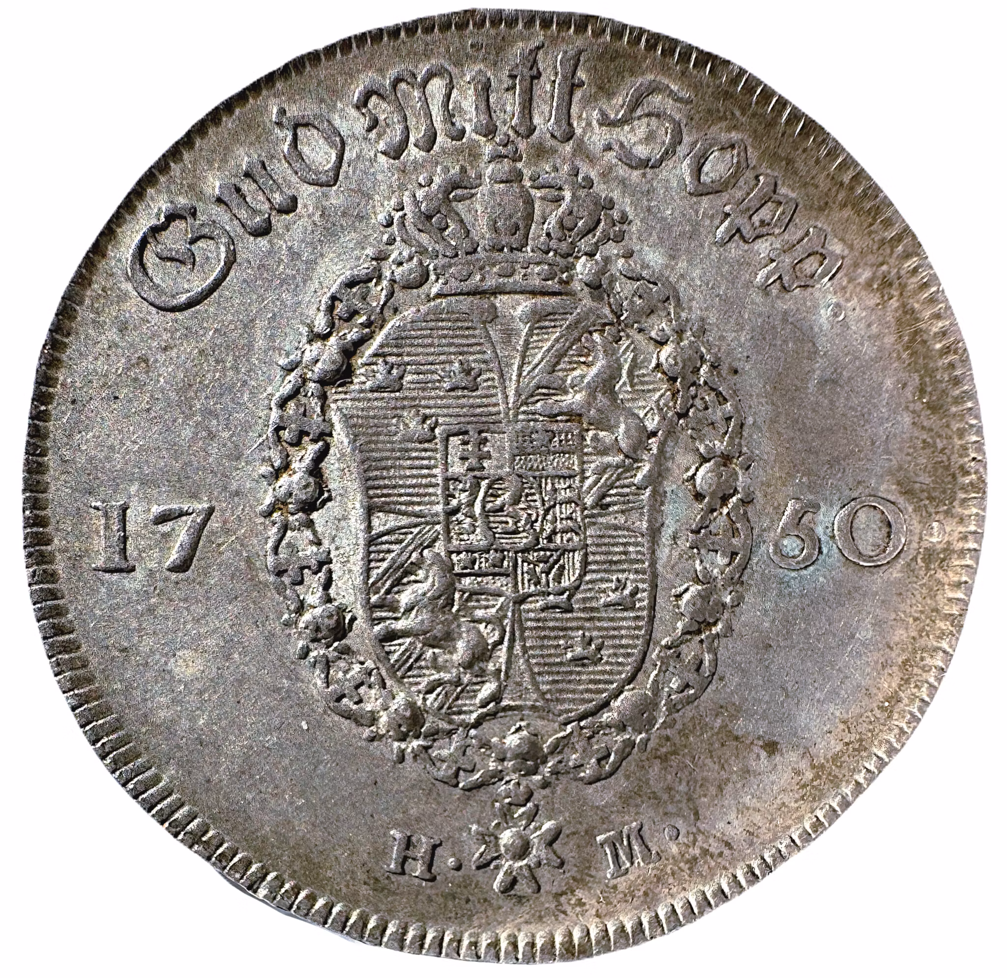 Fredrik I - 1/2 Riksdaler 1750 - Sällsynt 1-årstyp i vacker kvalitet med fin lyster