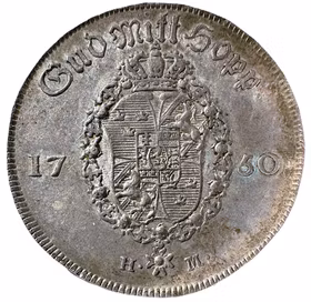 Fredrik I - 1/2 Riksdaler 1750 - Sällsynt 1-årstyp i vacker kvalitet med fin lyster