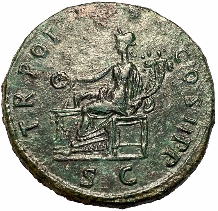 Trajanus 98-117 e.Kr, Sestertie - Praktfullt toppexemplar