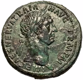 Trajanus 98-117 e.Kr, Sestertie - Praktfullt toppexemplar
