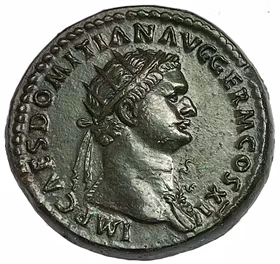 Romerska Riket, Domitianus, Dupondius i PRAKTSKICK - MINT CONDITION