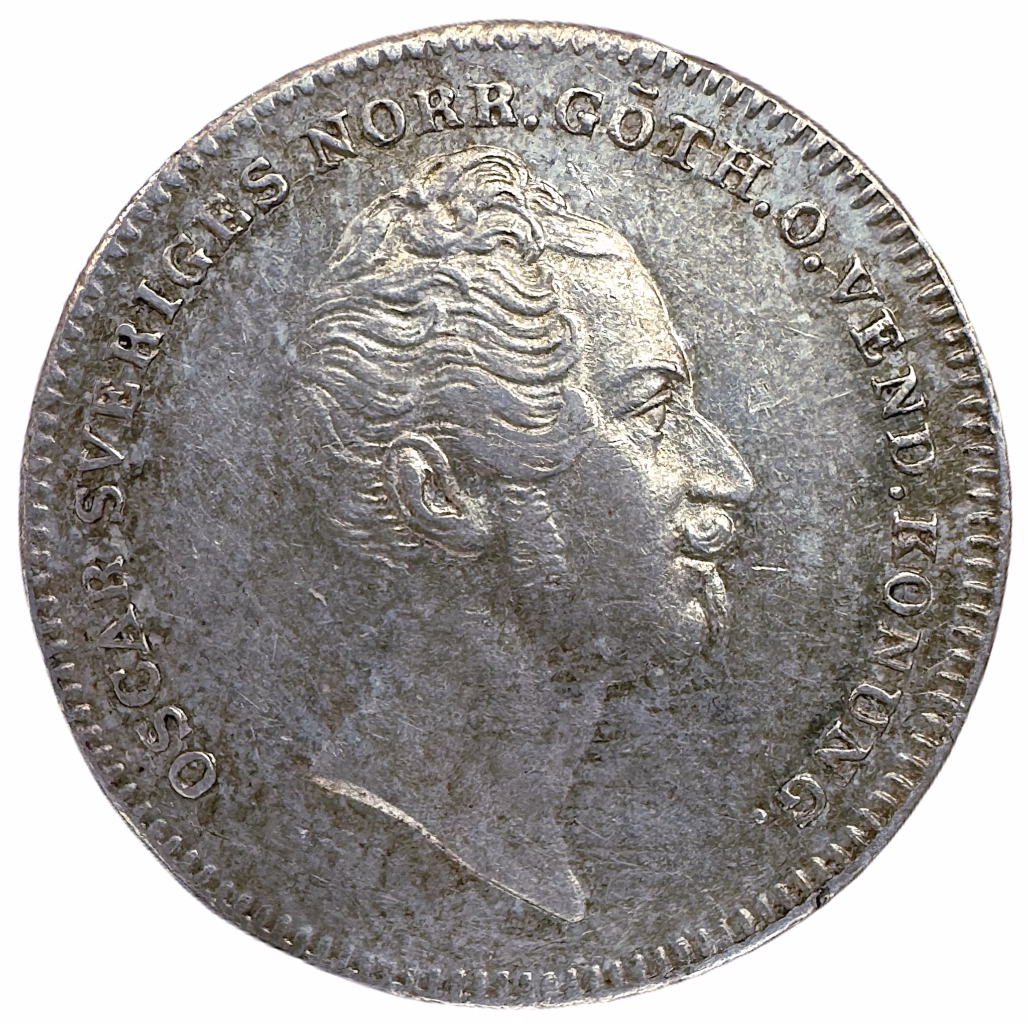 Oskar I - 1/8 Riksdaler 1852 - Sällsynt ettårs typ - Bra lyster