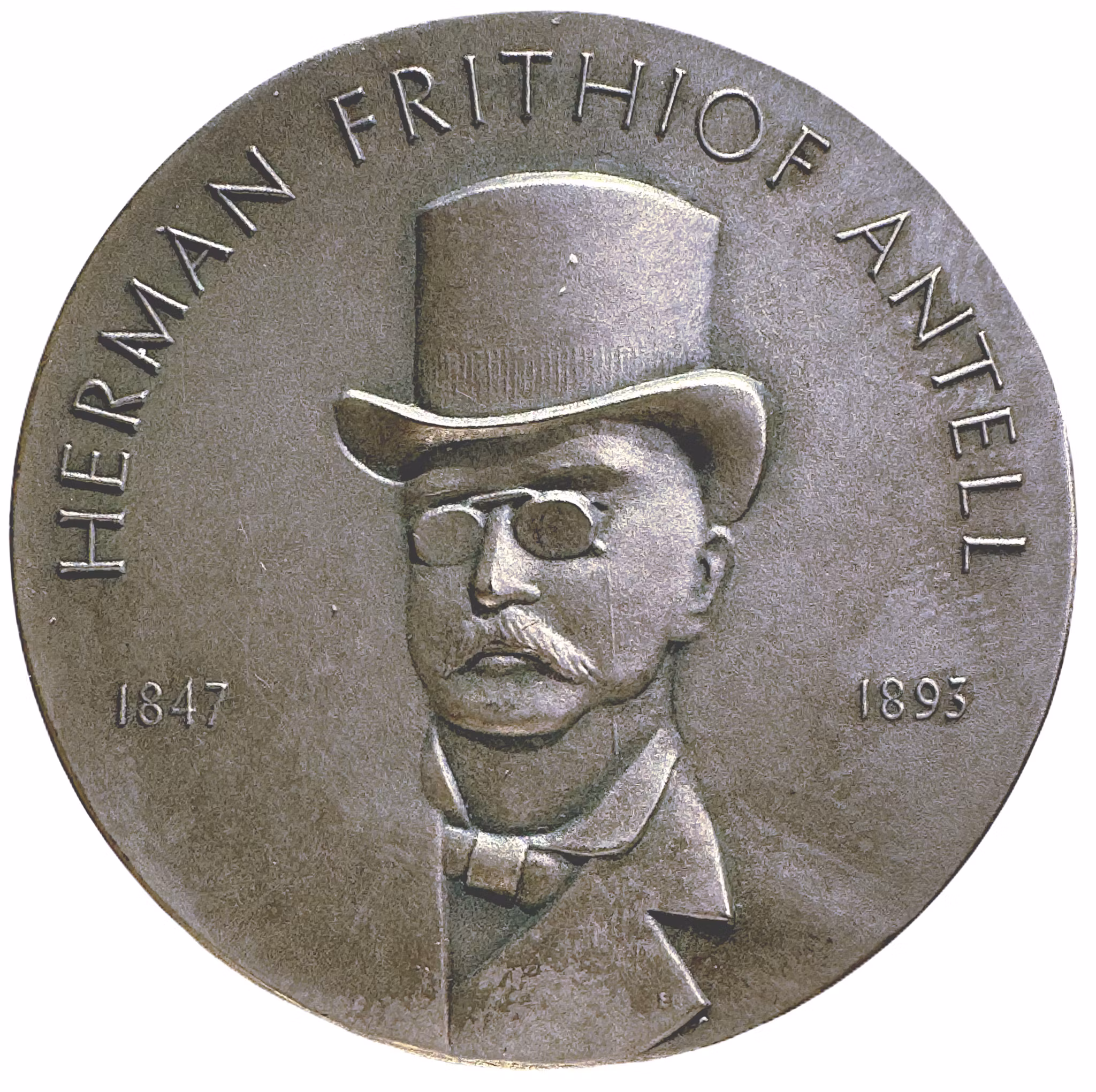 Herman Frithiof Antell (1847-1893) - SNF:s årsmötesmedalj 1990 av Ernst Nordin