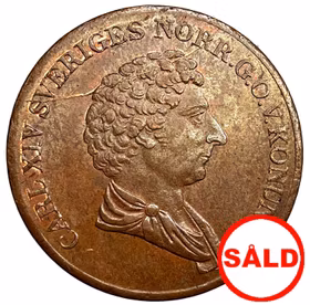 Karl XIV Johan 1 Skilling 1835 - Vackert exemplar