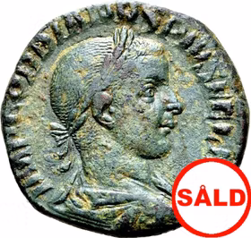 Romerska riket, Gordianus III 238-244 e.Kr, Sestertie - Skarpt porträtt