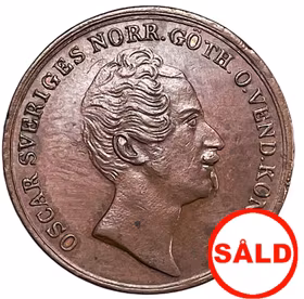 Oskar I - 2/3 Skilling Banco 1852 - Vackert exemplar