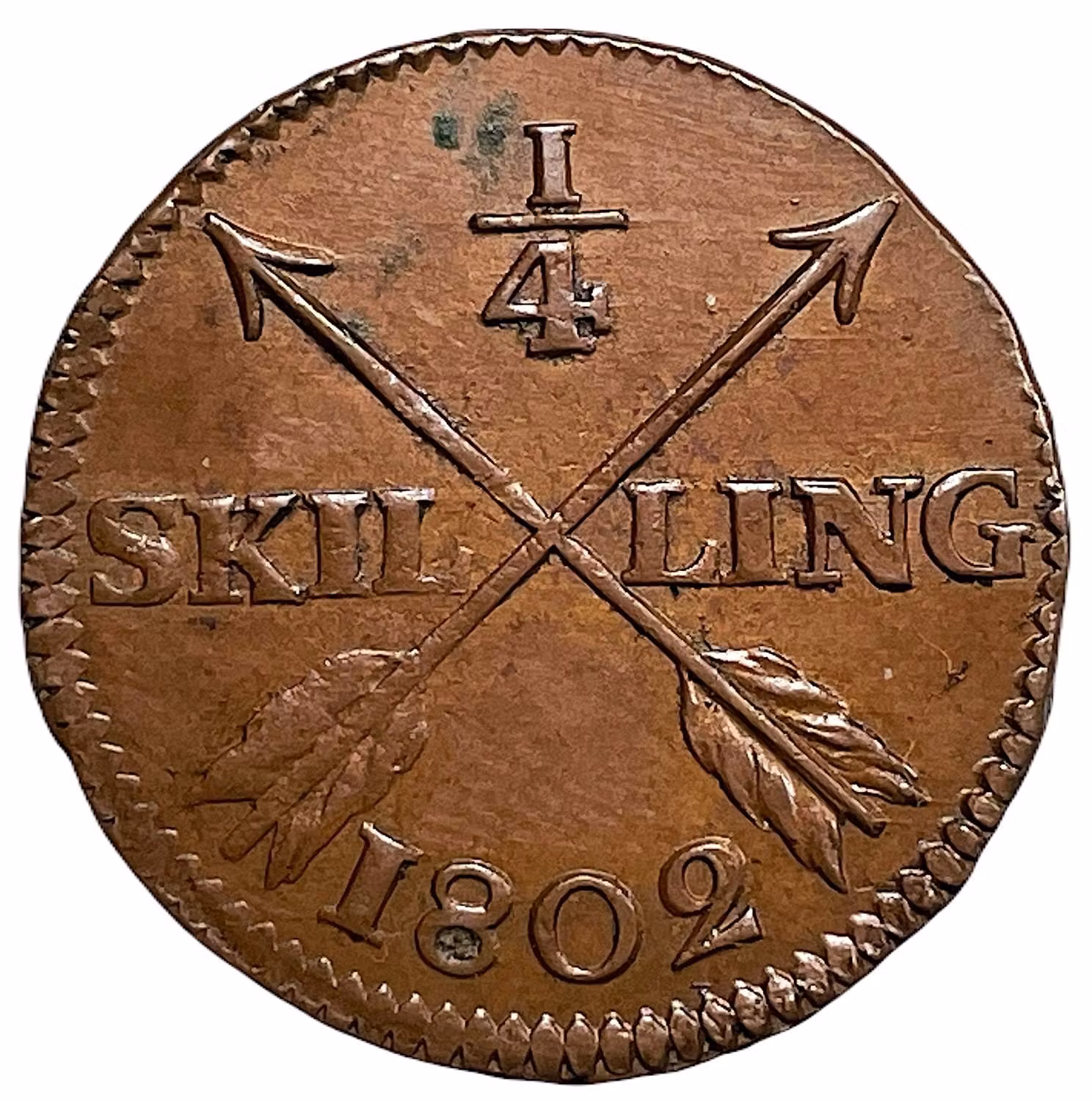 Gustav IV Adolf - 1/4 Skilling 1802  - Ett vackert exemplar