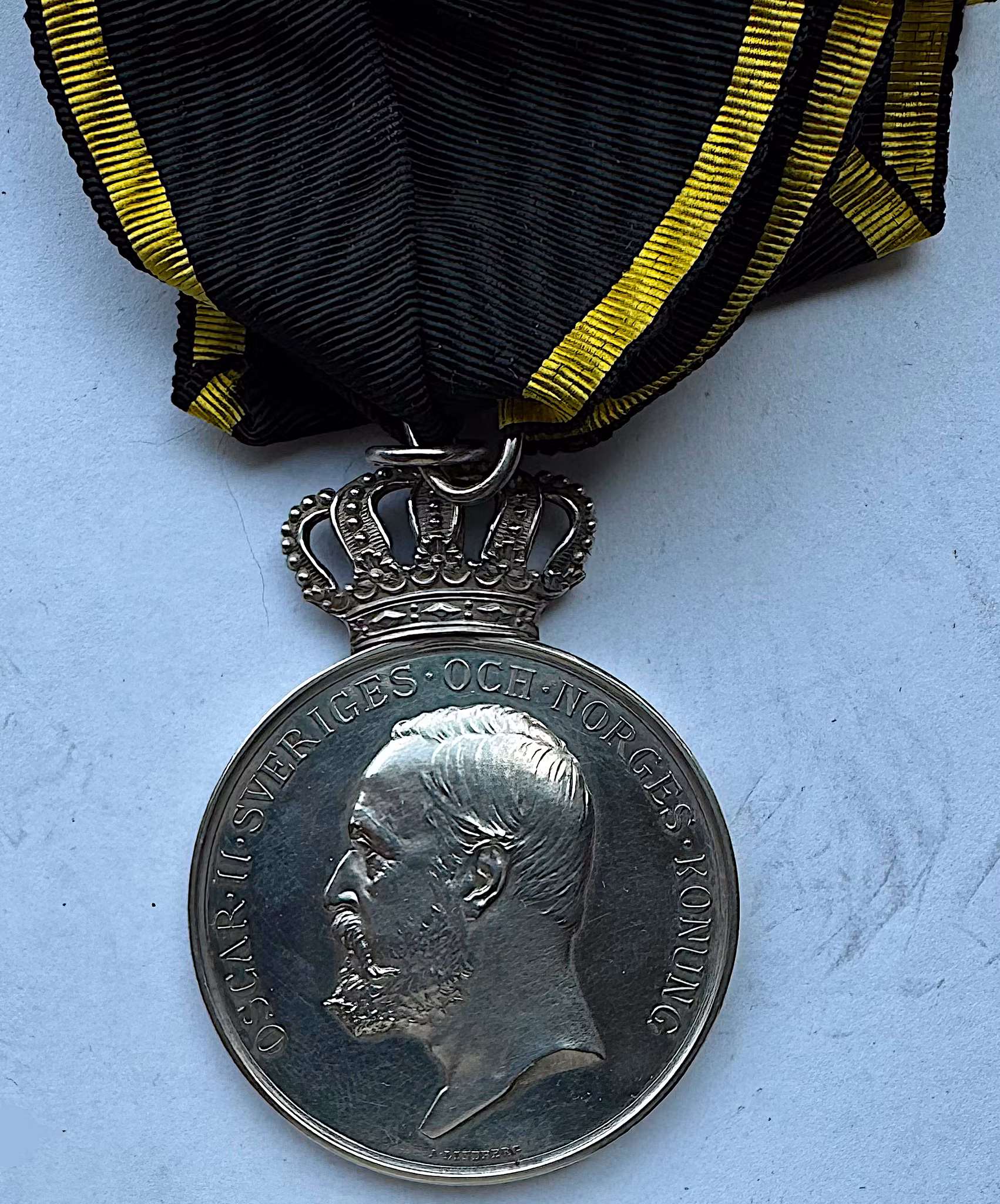 Oskar II - Pro Patria belöningsmedalj 1903 av Adolf Lindberg - Sällsynt