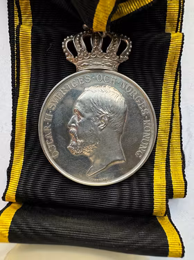 Oskar II - Pro Patria belöningsmedalj 1903 av Adolf Lindberg - Sällsynt