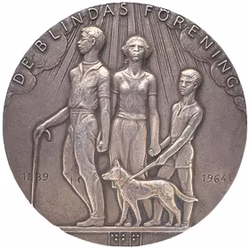 Gustav VI Adolf - De blindas förening - 75-års jubileum - av Léo Holmgren 1964 - Sällsynt