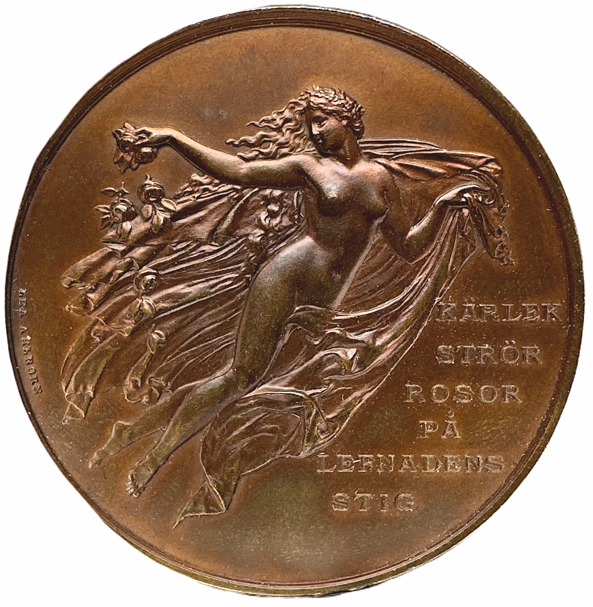 Carl Gustaf Ahlborn och Lilly Ramstedts bröllop 29 november 1890 graverad av Lea Ahlborn