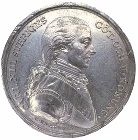 Karl XIII - Sällskapet Pro Patria - Enda noterade exemplaret i min omfattande inventering - Ex. Ahlström 1999 - RRR