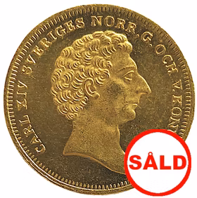 Karl XIV Johan - 4 Dukater 1843 - Mycket vackert exemplar