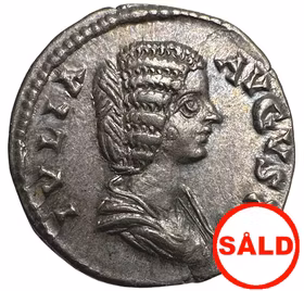 Julia Domna (gift med Septimius Severus 193-211 e.Kr) - Vackert exemplar med blåskimrande patina