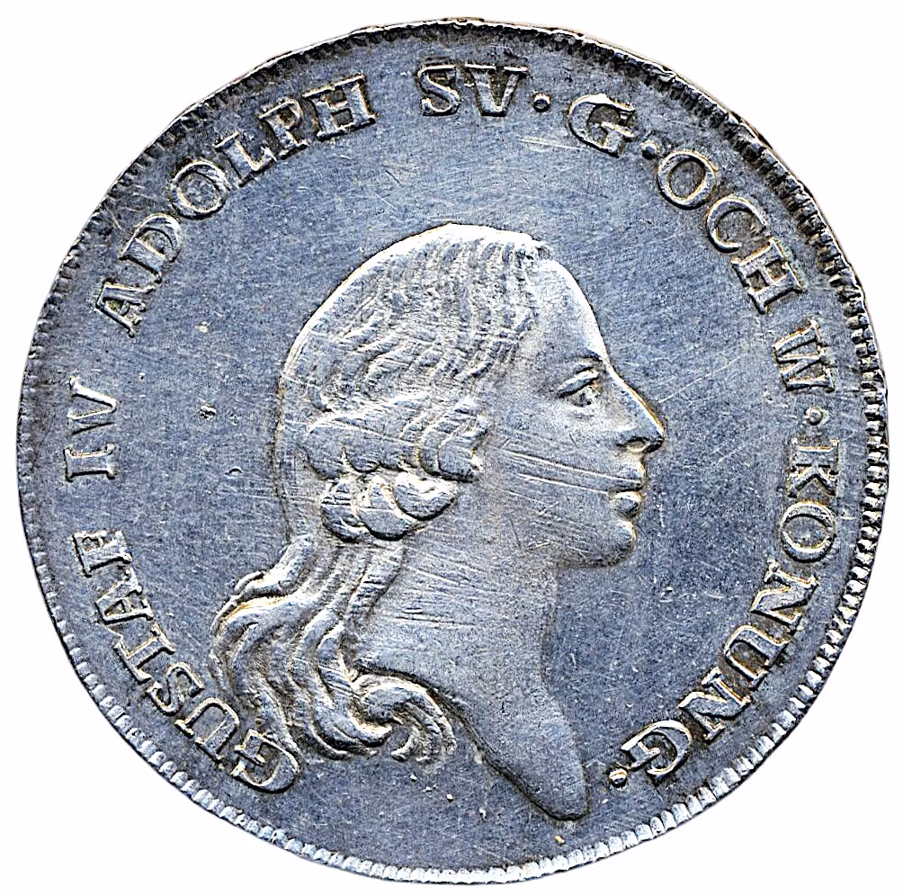 Gustav IV Adolf - Riksdaler 1797 - Ett vackert välpräglat exemplar