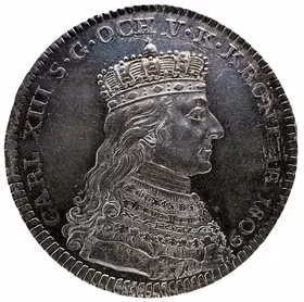 Karl XIII - 1/3 riksdaler 1809. Kastmynt till kungens kröning - Välpräglad med härligt porträtt
