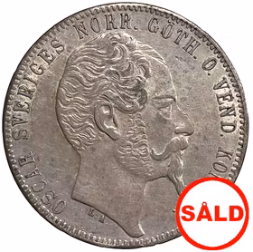 Oskar I - 2 Riksdaler Riksmynt 1857 - Ettårstyp