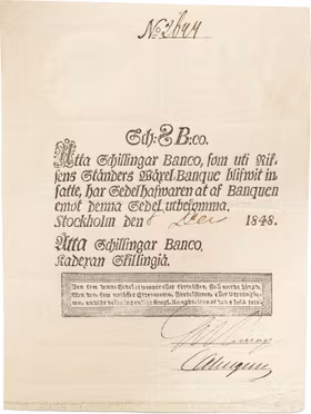8 Skillingar Banco 1848 - Tilltalande exemplar