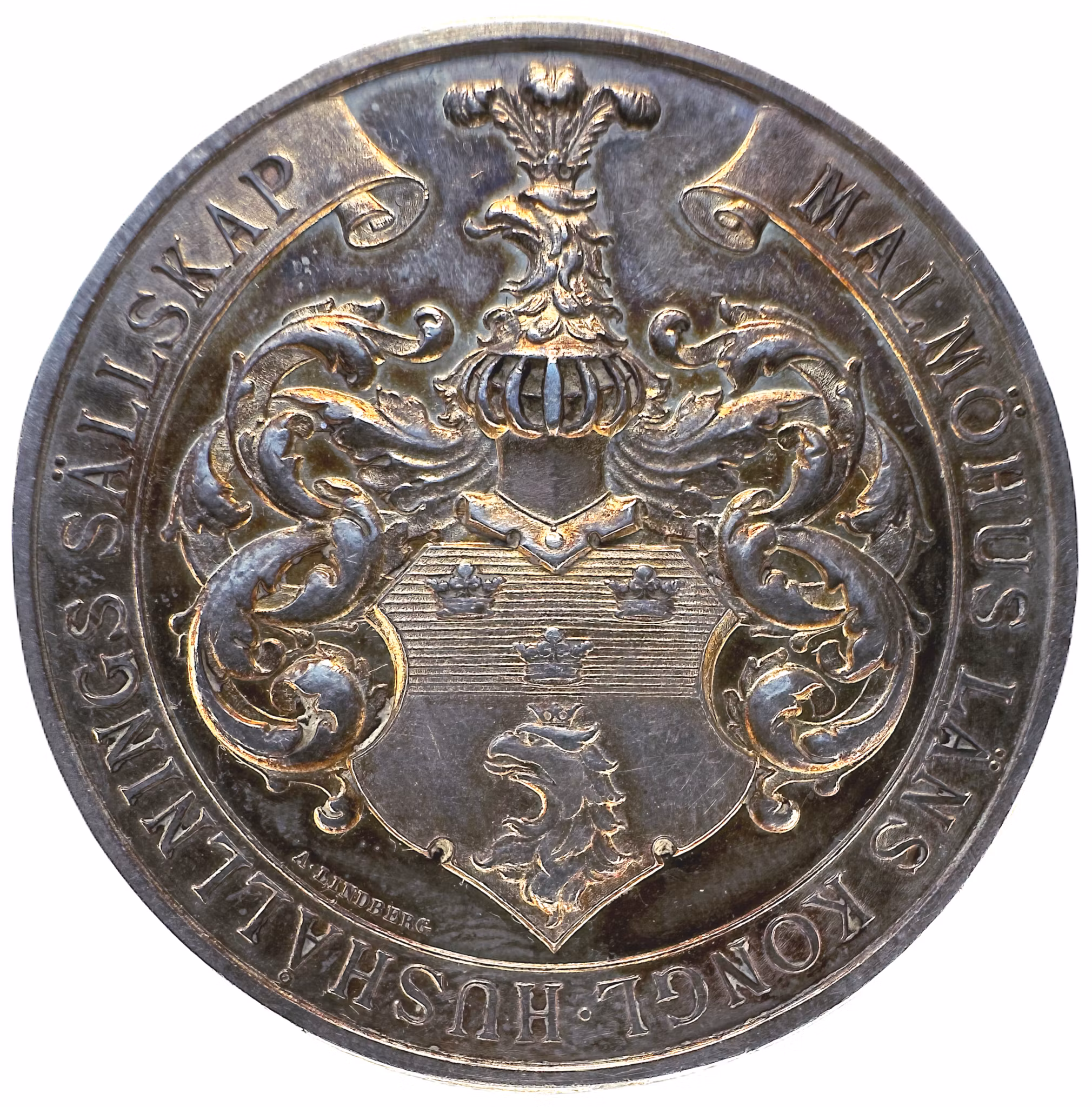 Oskar II - Malmöhus Kungliga Hushållningssällskap av Adolf Lindberg utdelad till Thor 1900