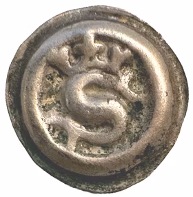 Albrekt av Mecklenburg 1364-1389 - Söderköping, Brakteat med krönt S