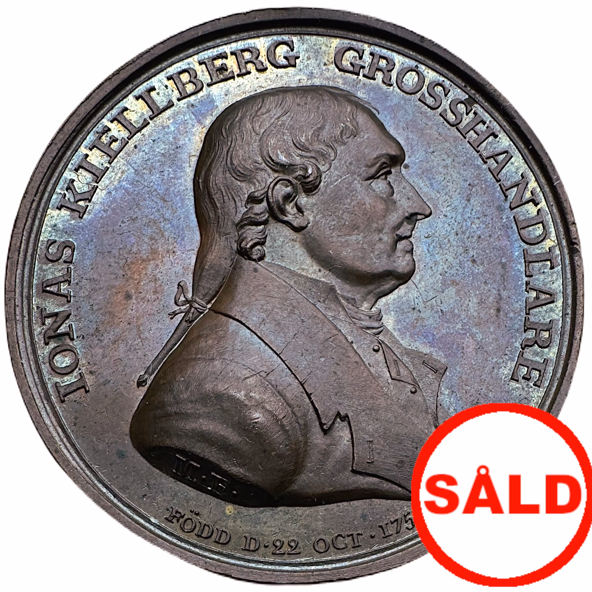 Jonas Kjellberg (1752-1832). Grosshandlare, donator - ​Mycket sällsynt, RR av Mauritz Frumerie cirka 1828