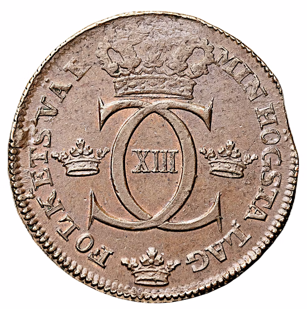 Karl XIII - 1/2 Skilling 1816 - Vackert exemplar med viss röd lyster