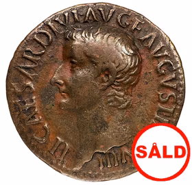 Romerska riket. Tiberius 14-37 e.Kr. As  med härligt porträtt i hög relief