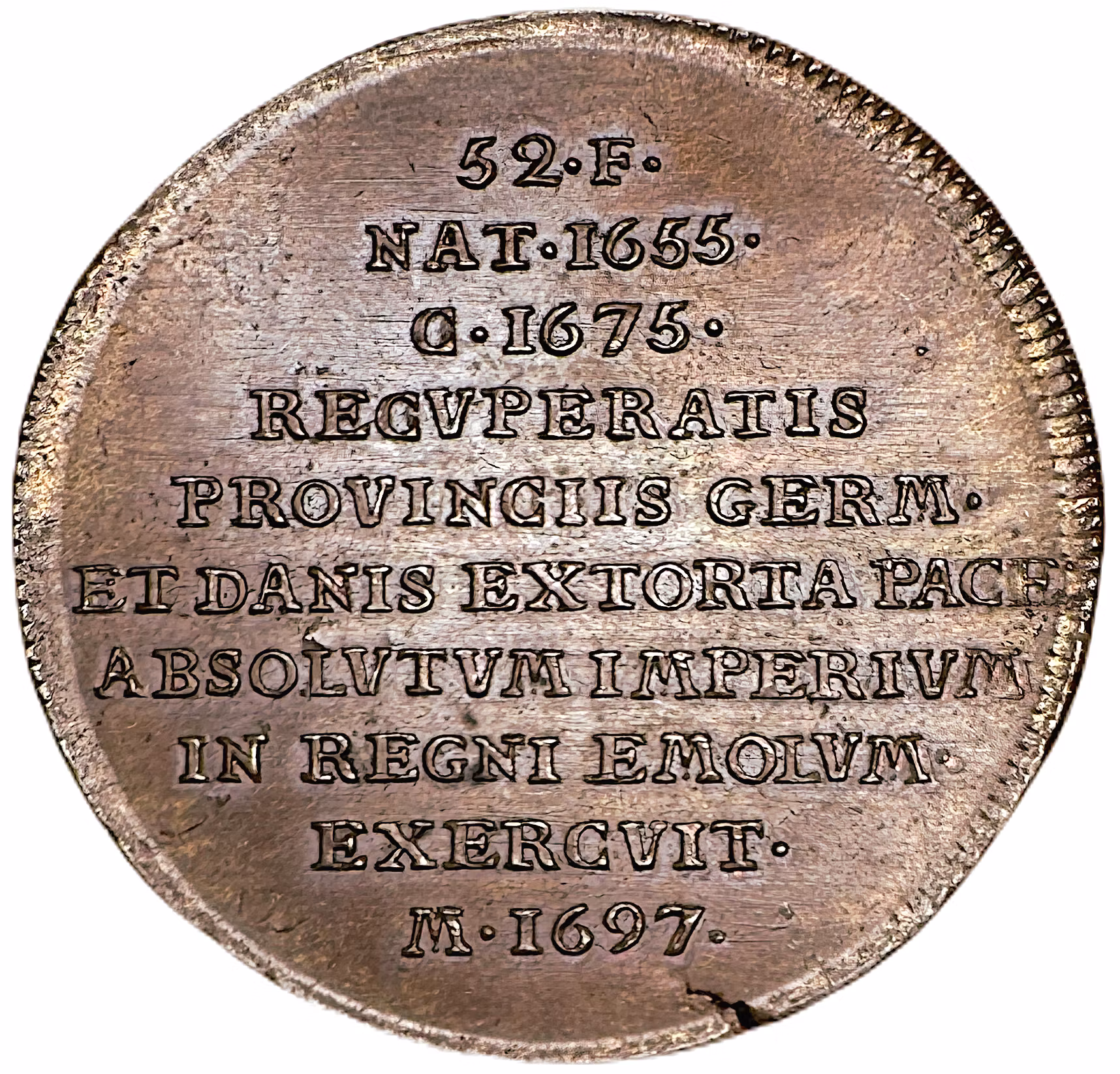 Hedlingers regentlängd Nr 52 - Karl XI präglad på 1 Öre SM med ruträfflad rand