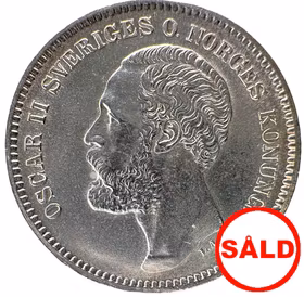 Oskar II - 2 Kronor 1878 med O - Ett underbart exemplar