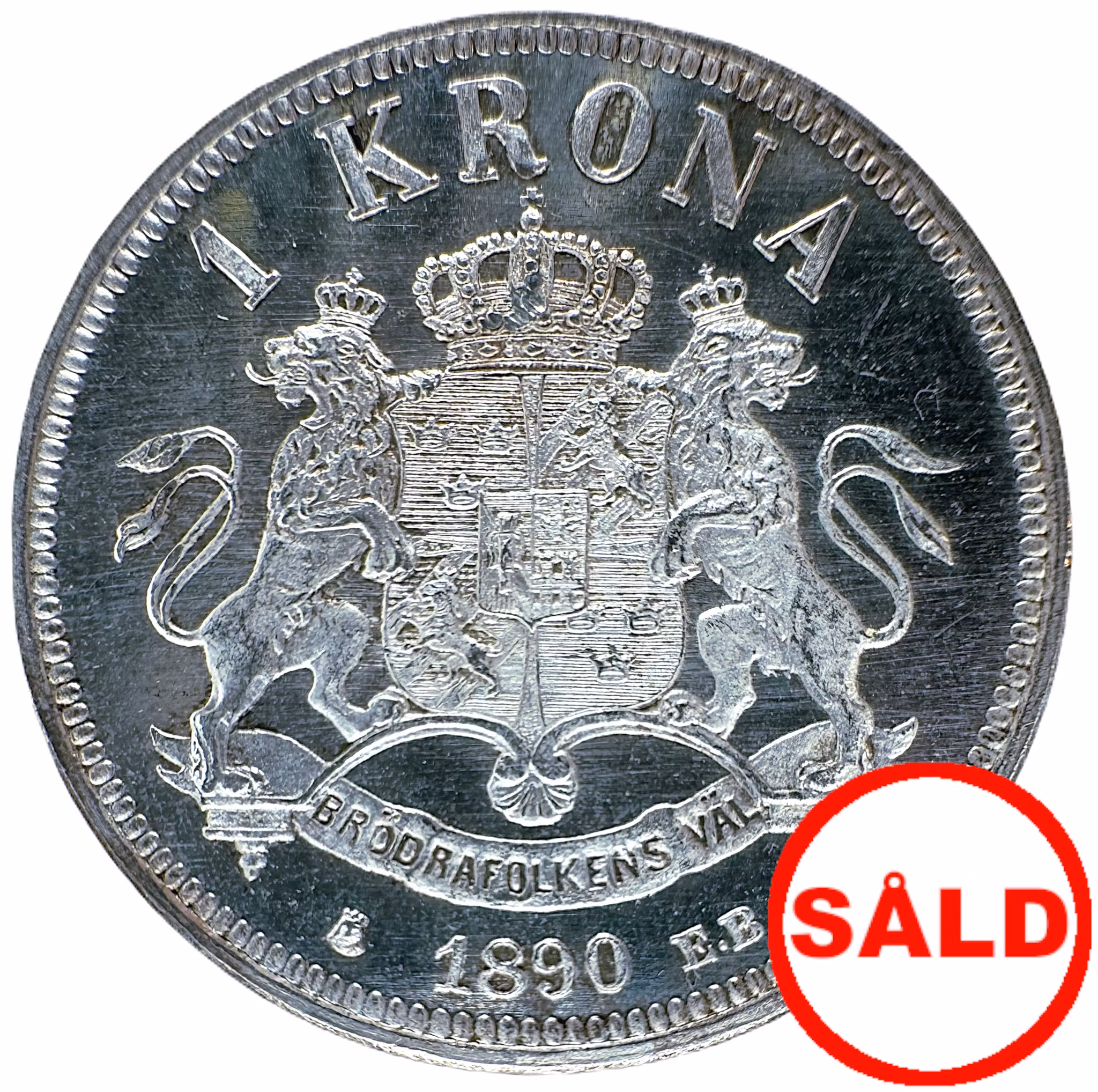 Oskar II - 1 Krona 1890 - Ett drömexemplar - PROOFLIKE