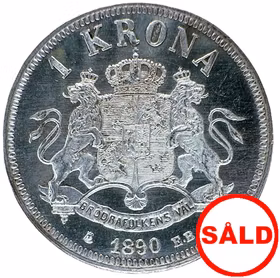 Oskar II - 1 Krona 1890 - Ett drömexemplar - PROOFLIKE