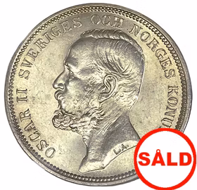 Oskar II - 2 Kronor 1898 - Vackert ocirkulerat exemplar