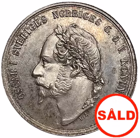 Oskar I:s begravning 1859 - "Kastpenning" - Ett underbart exemplar med frostaktigt porträtt