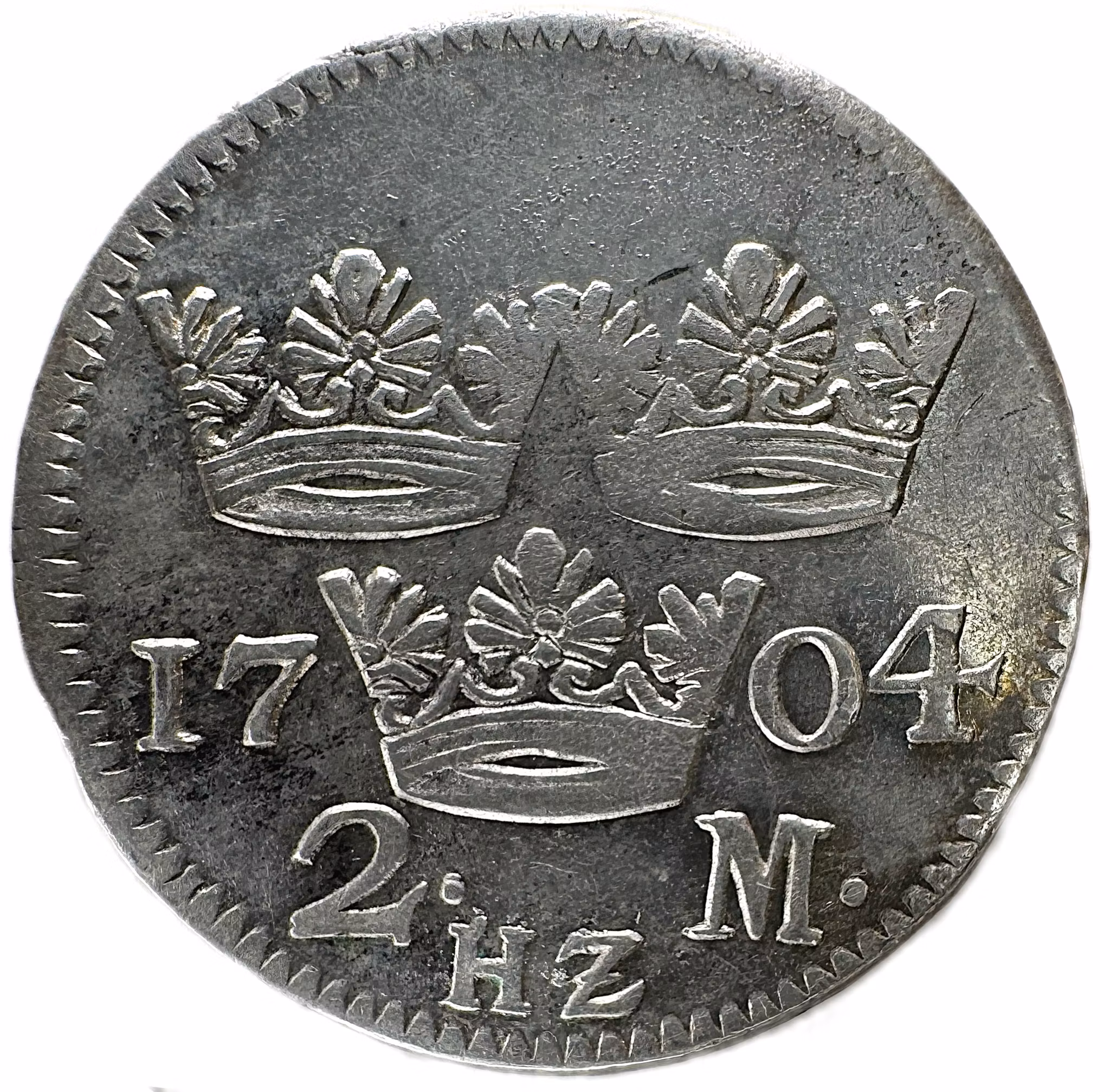 Karl XII - Vacker 2 Mark 1704 med härlig lyster - Ex. Ove Karlsson - Sällsynt