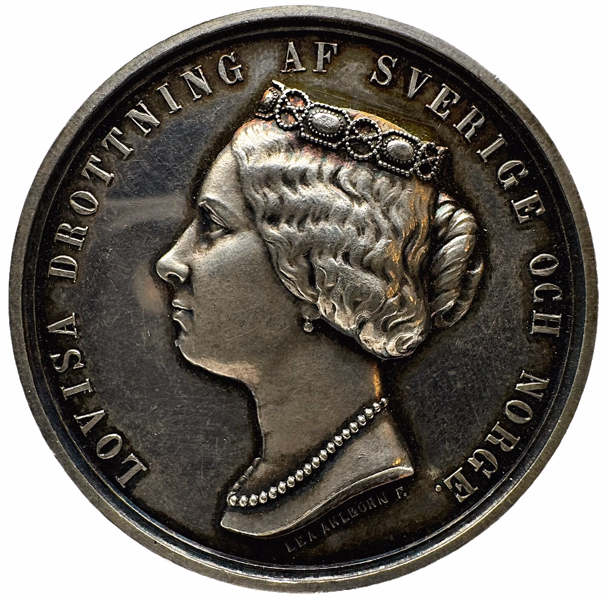Drottning Lovisas död den 30 mars 1871 av Lea Ahlborn - Sällsynt i silver - Vackert exemplar