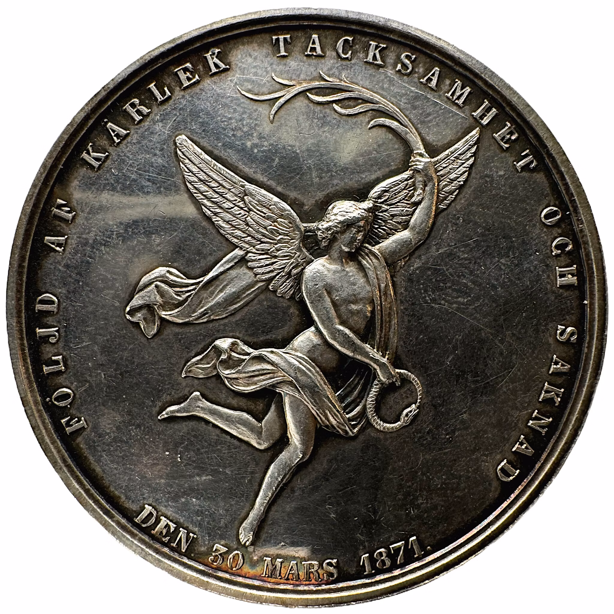 Drottning Lovisas död den 30 mars 1871 av Lea Ahlborn - Sällsynt i silver - Vackert exemplar