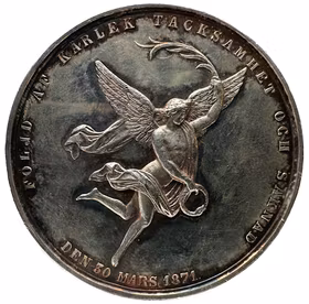 Drottning Lovisas död den 30 mars 1871 av Lea Ahlborn - Sällsynt i silver - Vackert exemplar