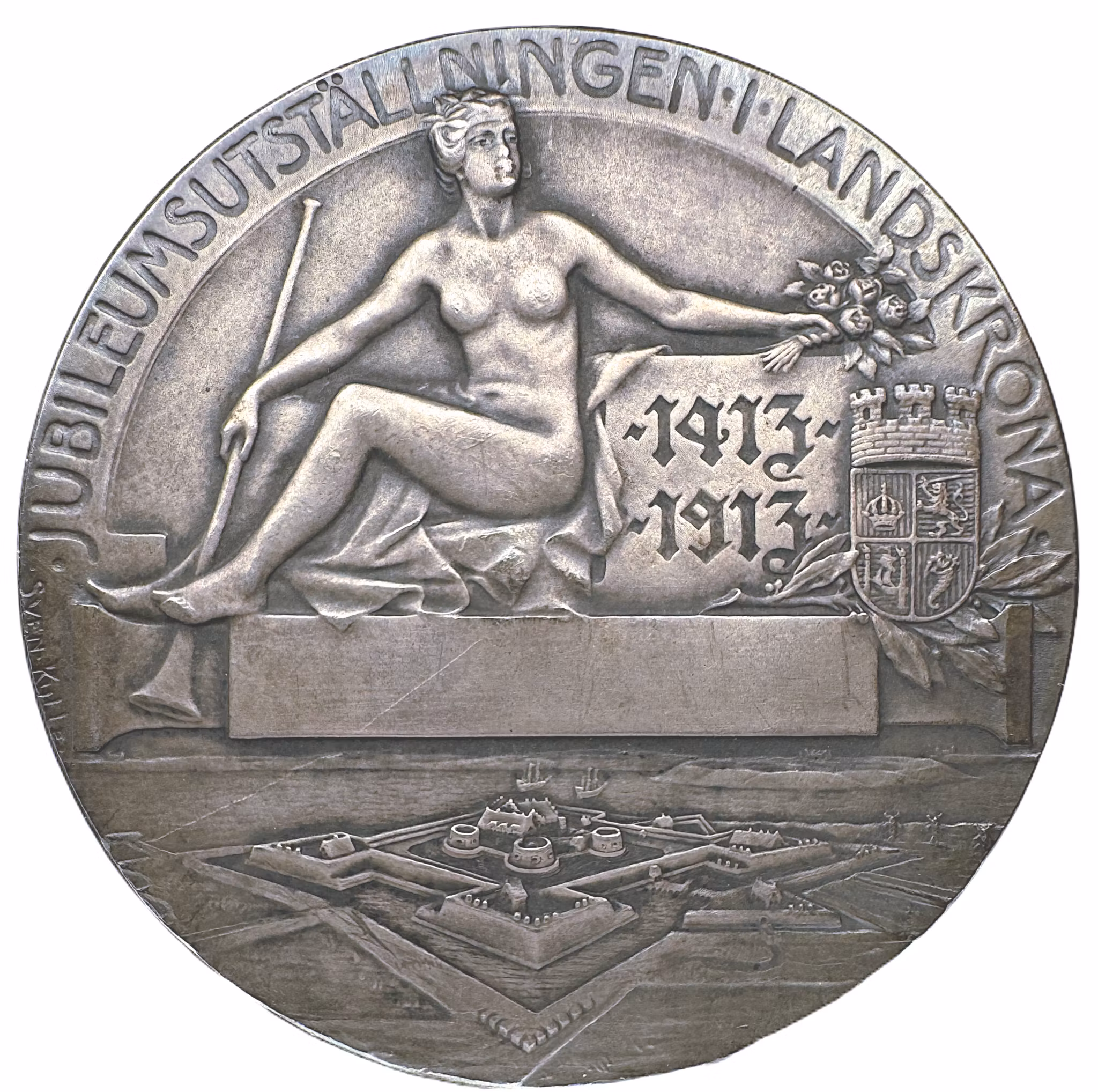 Gustav Adolf som kronprins - Jubileumsutställningen i Landskrona 1913 i originaletui - Underbart motiv - sällsynt